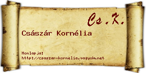 Császár Kornélia névjegykártya